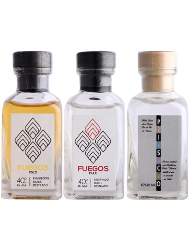 Pack Pisco Mini ABA - Fuegos  40º 50cc