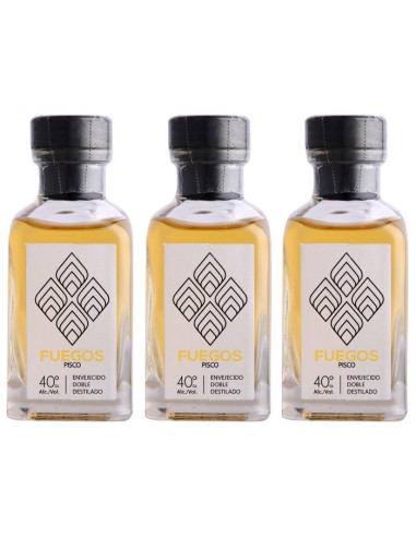Pisco Mini Fuegos 40º Envejecido 50cc x3