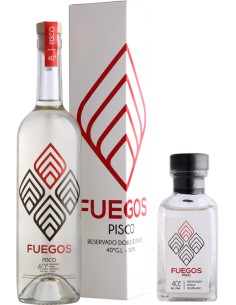 Pisco Fuegos 40º Transparente 750cc + Miniatura 50 ml