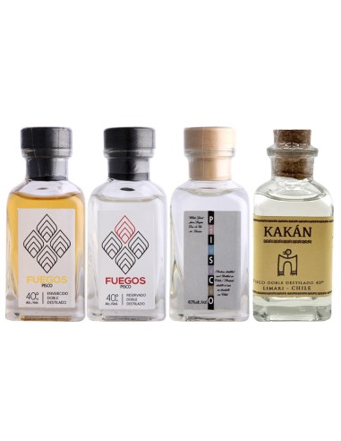 Pack Pisco Mini ABA - Fuegos - Kakan 40° 50cc